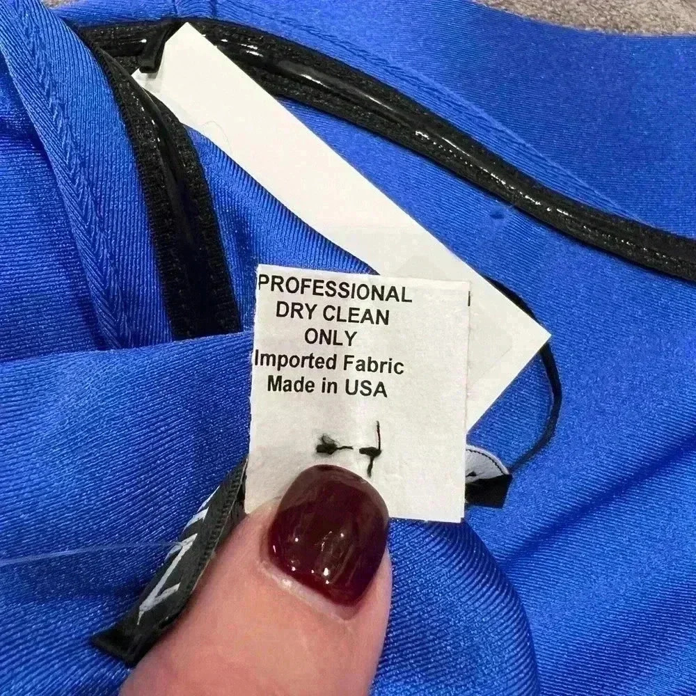 NWT NICOLE BAKTI STRAPLESS EVENING DRESS 7082 Size 8 Royal Blue - Picture 12 of 14